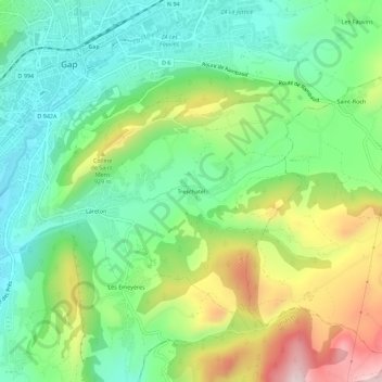 Treschatel topographic map, elevation, terrain