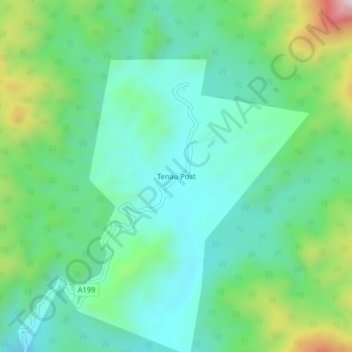 Tenau Post topographic map, elevation, terrain