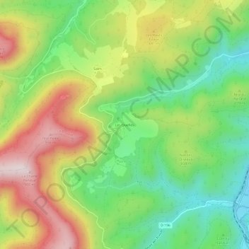 Les Quelles topographic map, elevation, terrain