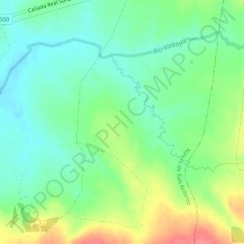 Cuartel del Chopo topographic map, elevation, terrain