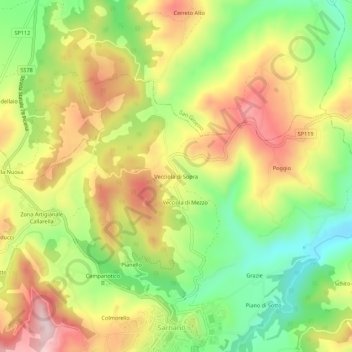 Vecciola di Sopra topographic map, elevation, terrain