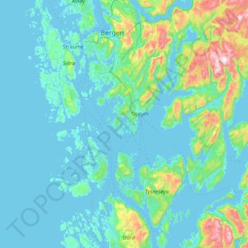 Lepsøya topographic map, elevation, terrain