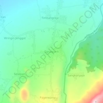 Danawarih topographic map, elevation, terrain
