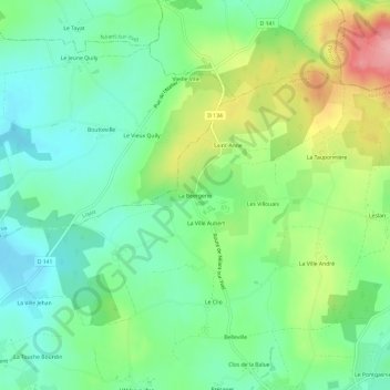 La Beergerie topographic map, elevation, terrain