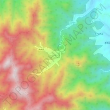 Daling topographic map, elevation, terrain