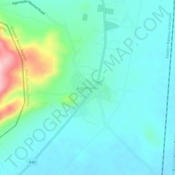 Agomeda topographic map, elevation, terrain