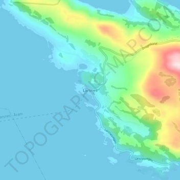 Larsnes topographic map, elevation, terrain