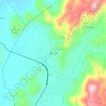 Ayuta topographic map, elevation, terrain