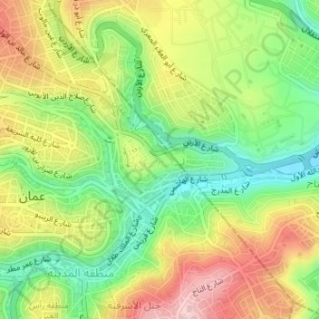 Al Mathaf Street topographic map, elevation, terrain