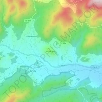 Riópar Viejo topographic map, elevation, terrain