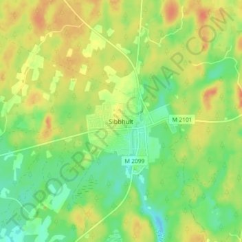 Sibbhult topographic map, elevation, terrain
