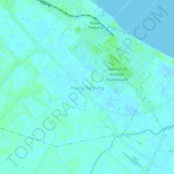 Kwala Tanjung topographic map, elevation, terrain
