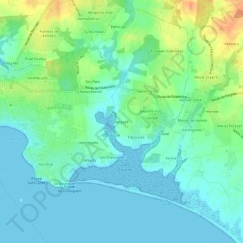 Kerguell topographic map, elevation, terrain