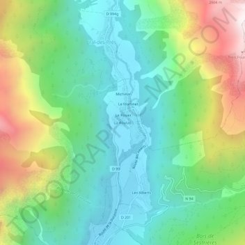 La Routas topographic map, elevation, terrain