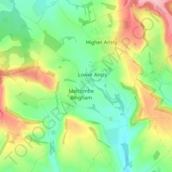 Ansty topographic map, elevation, terrain
