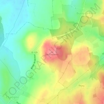 Les Chaumes topographic map, elevation, terrain