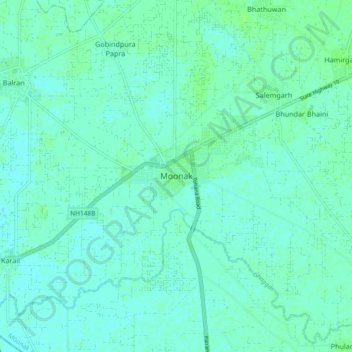 Moonak topographic map, elevation, terrain