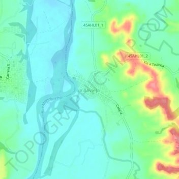 Villavieja topographic map, elevation, terrain