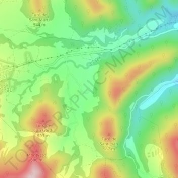Gorg Blau topographic map, elevation, terrain