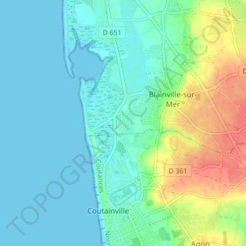 Les Landelles topographic map, elevation, terrain