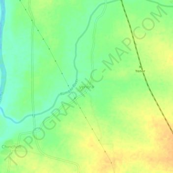 Yenora topographic map, elevation, terrain