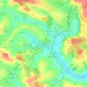 Bad Höhenstadt topographic map, elevation, terrain