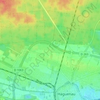 Hundshof topographic map, elevation, terrain