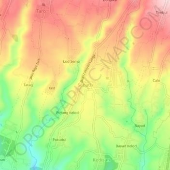 Sebatu topographic map, elevation, terrain