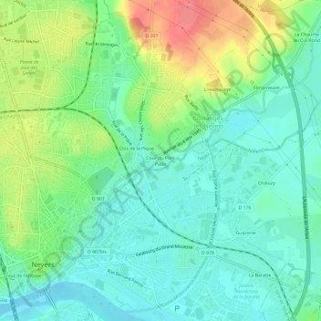 Cour du Pont Patin topographic map, elevation, terrain