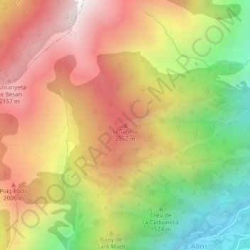 lo Tufello topographic map, elevation, terrain