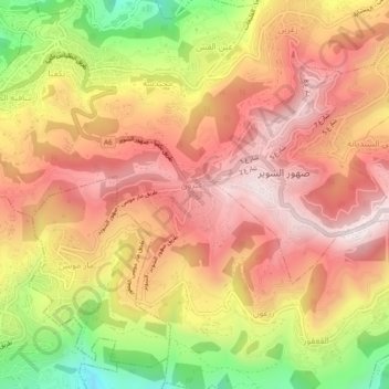 Douar topographic map, elevation, terrain