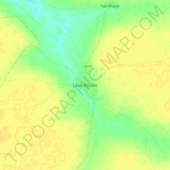 Lour-Escale topographic map, elevation, terrain