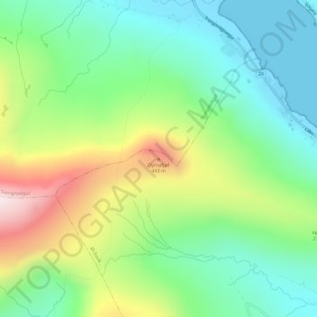 Oyrnafjall topographic map, elevation, terrain