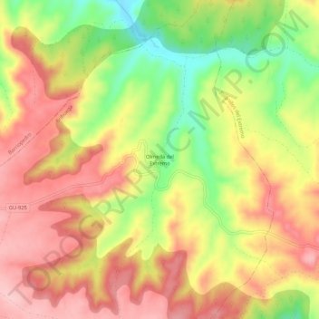 Olmeda del Extremo topographic map, elevation, terrain