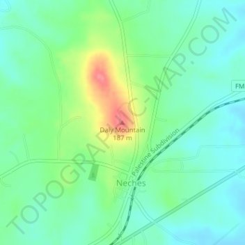Daly Mountain topographic map, elevation, terrain