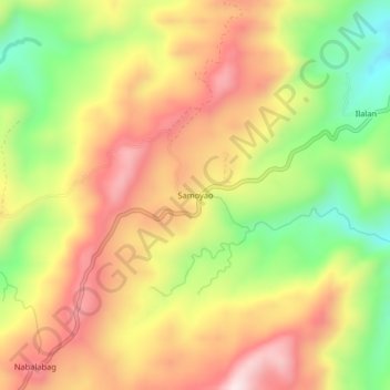 Samoyao topographic map, elevation, terrain