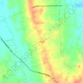 Vargas topographic map, elevation, terrain