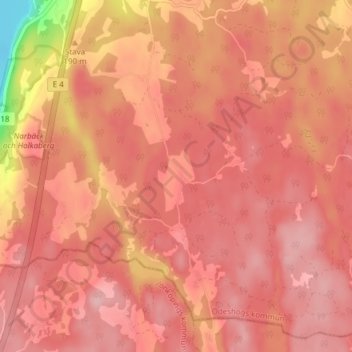 Öjan topographic map, elevation, terrain