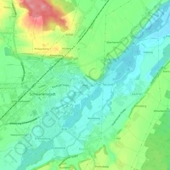 Staig topographic map, elevation, terrain