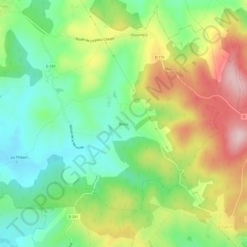 Bussy topographic map, elevation, terrain