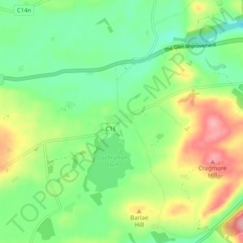 Lochfoot topographic map, elevation, terrain