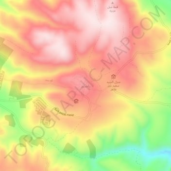 Yazid topographic map, elevation, terrain