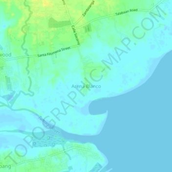 Arena Blanco topographic map, elevation, terrain