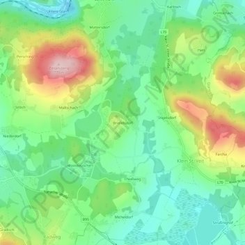 Briefelsdorf topographic map, elevation, terrain