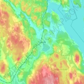 Tranås topographic map, elevation, terrain