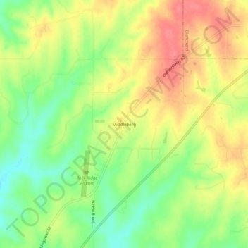 Middleberg topographic map, elevation, terrain