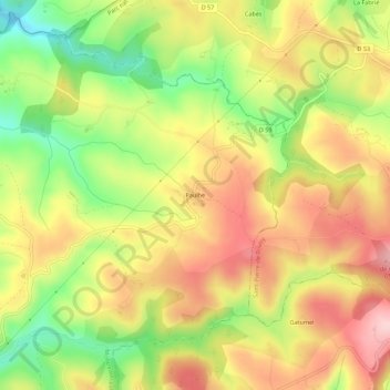 Paulhe topographic map, elevation, terrain
