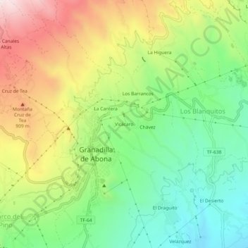 Vicácaro topographic map, elevation, terrain
