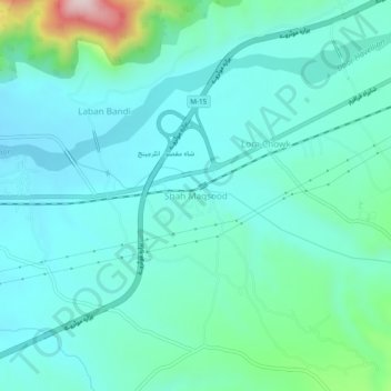 Shah Maqsood topographic map, elevation, terrain