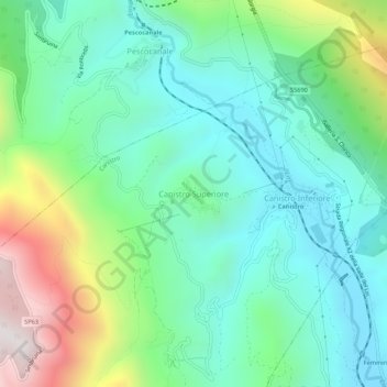 Canistro Superiore topographic map, elevation, terrain